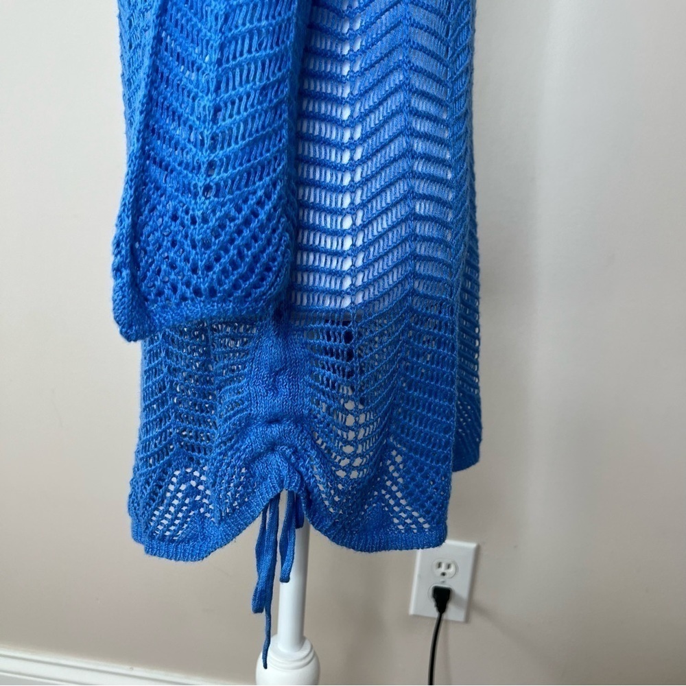 ! Chicos blue crocheted short sleeve sweater., - Picture 6 of 10